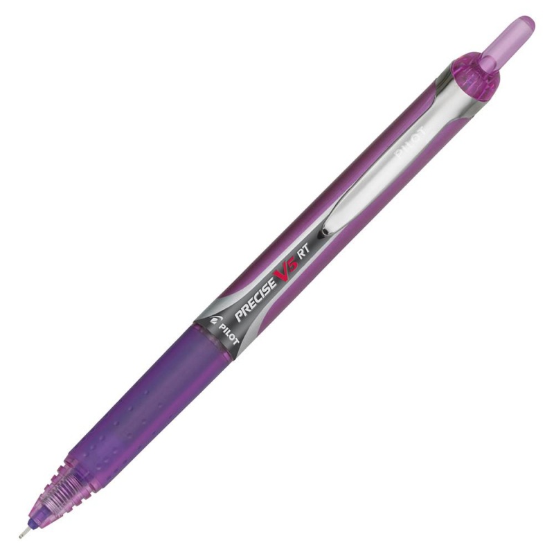Pilot Precise V5 Rt Extra-Fine Premium Retractable Rolling Ball Pens - Extra Fine Pen Point - 0.5 Mm Pen Point Size - Needle Pen Point Style - Refillable - Retractable - Purple Water Based Ink - Purpl