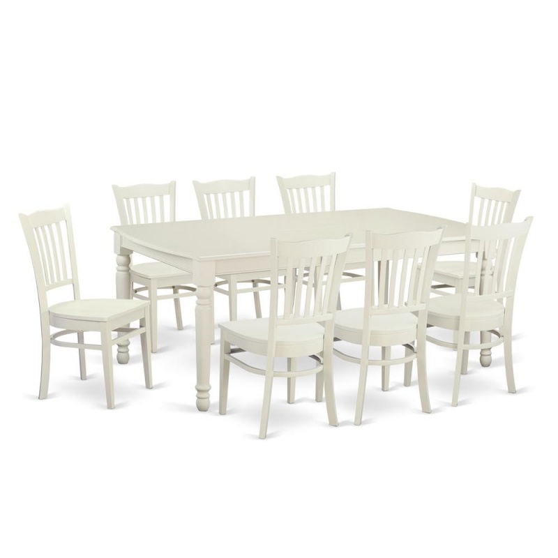 9 Pc Kitchen Nook Dining Set For 8- Dining Table And 8 Dining Chairs