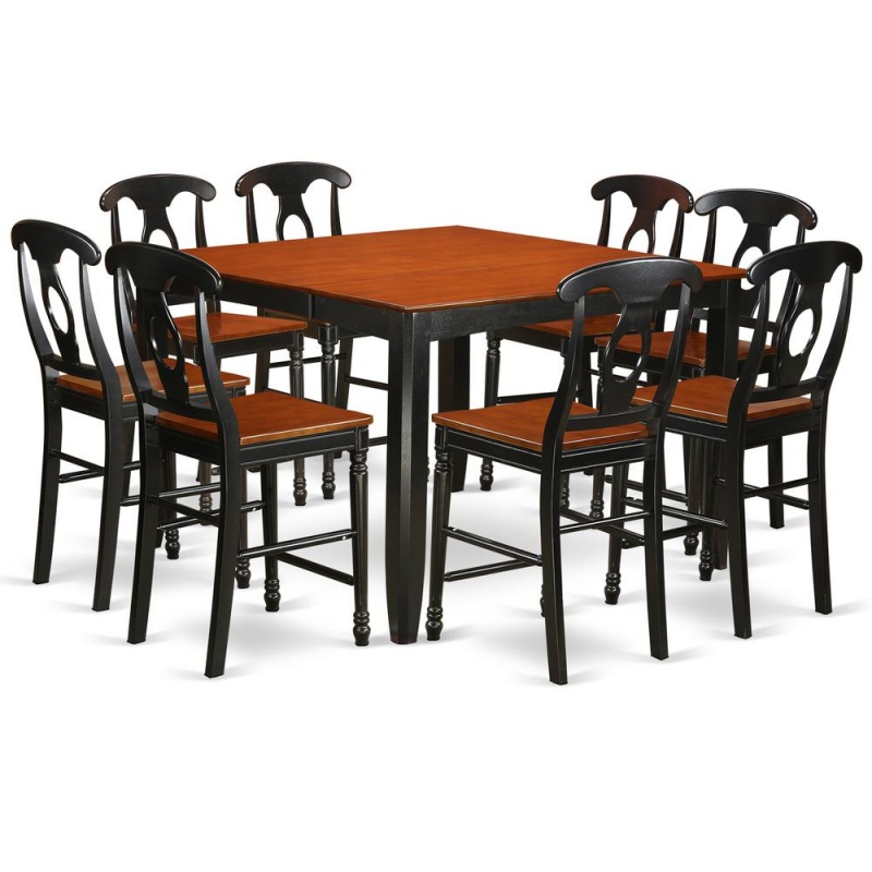 9 Pc Counter Height Pub Set-Pub Table And 8 Dining Chairs