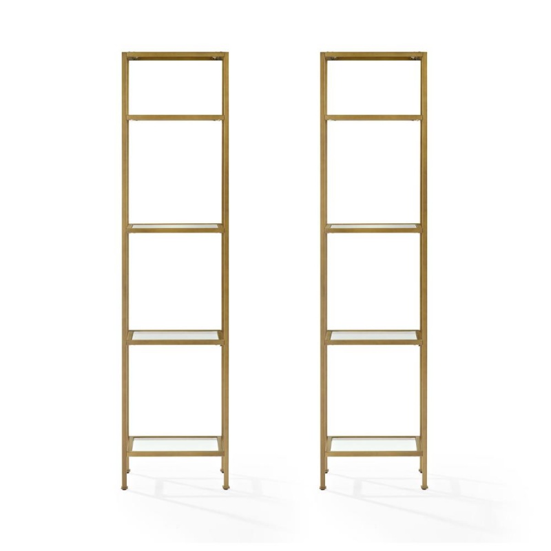 Aimee 2-Piece Etagere Bookcase Set - 2 Narrow Etageres