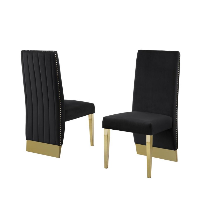 Marble Lazy-Susan Gold Set Pleated Chairs In Black Velvet