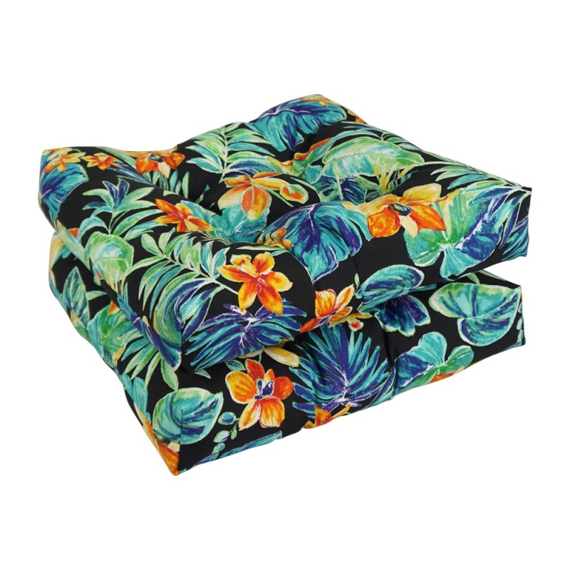 19-Inch Squared Patterned Tufted Dining Chair Cushions