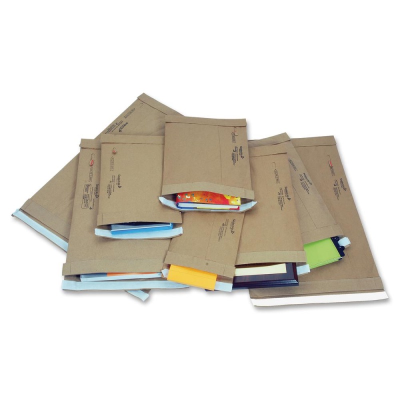 Jiffy Mailer Jiffy Padded Mailers - Multipurpose - #4 - 9 1/2" Width X 14 1/2" Length - Flap - Kraft - 100 / Carton - Natural Kraft, Satin Gold