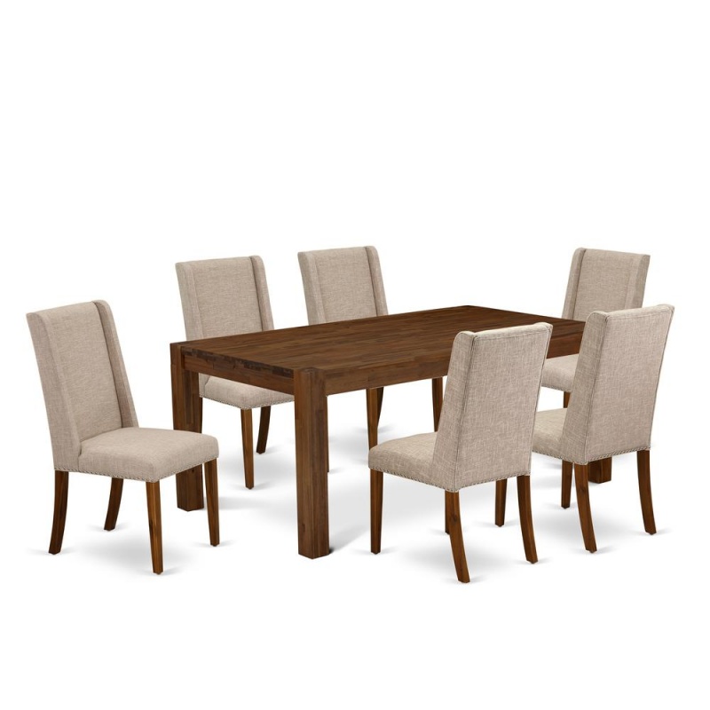 7-Piece Dining Set with 6 Chairs