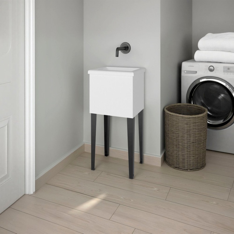 Kulm Utility Tub With 4 Legs and Large Wash Basin, White