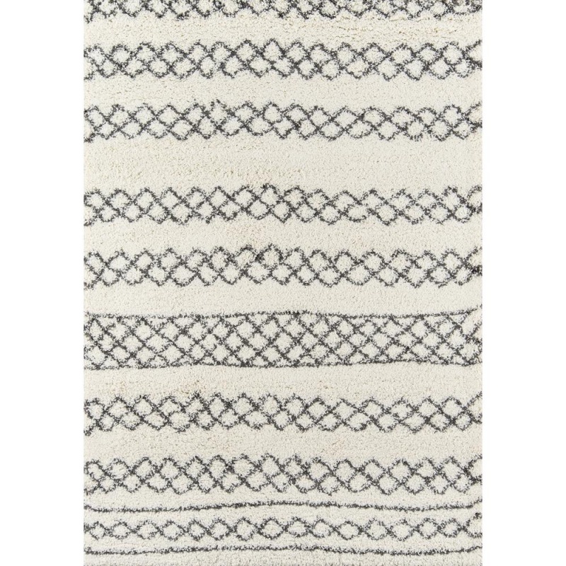 Contemporary Rectangle Area Rug, Ivory, 9'3" X 12'6"