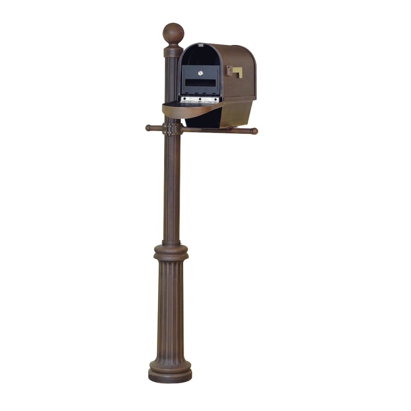 Classic Curbside Mailbox With Newspaper Tube, Locking Insert And Fresno Mailbox
