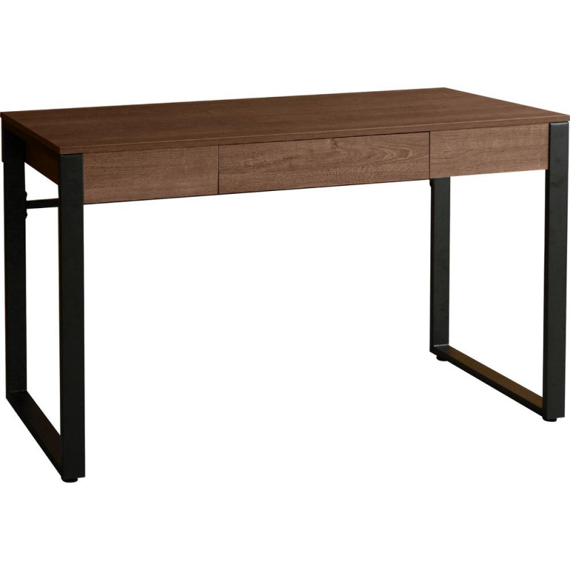 Lorell Soho Table Desk - 47" X 23.5" X 30" - 1 - Band Edge - Material: Steel Leg, Laminate Top, Polyvinyl Chloride (Pvc) Edge, Steel Base - Finish: Walnut, Powder Coated Base