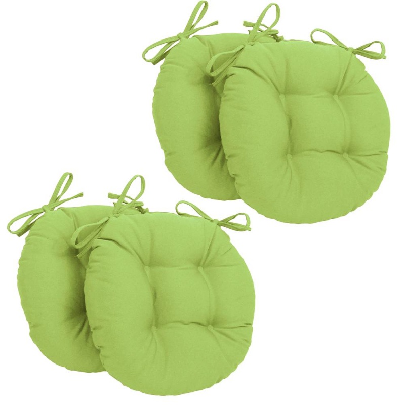 16-Inch Solid Twill Round Tufted Chair Cushions (Set Of 4)
