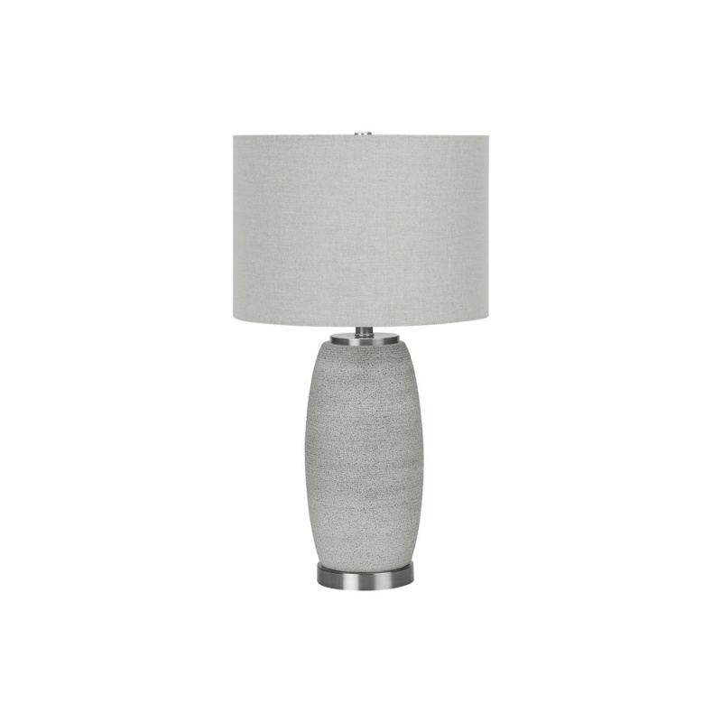 25" Grey Ceramic Table Lamp with Grey Shade