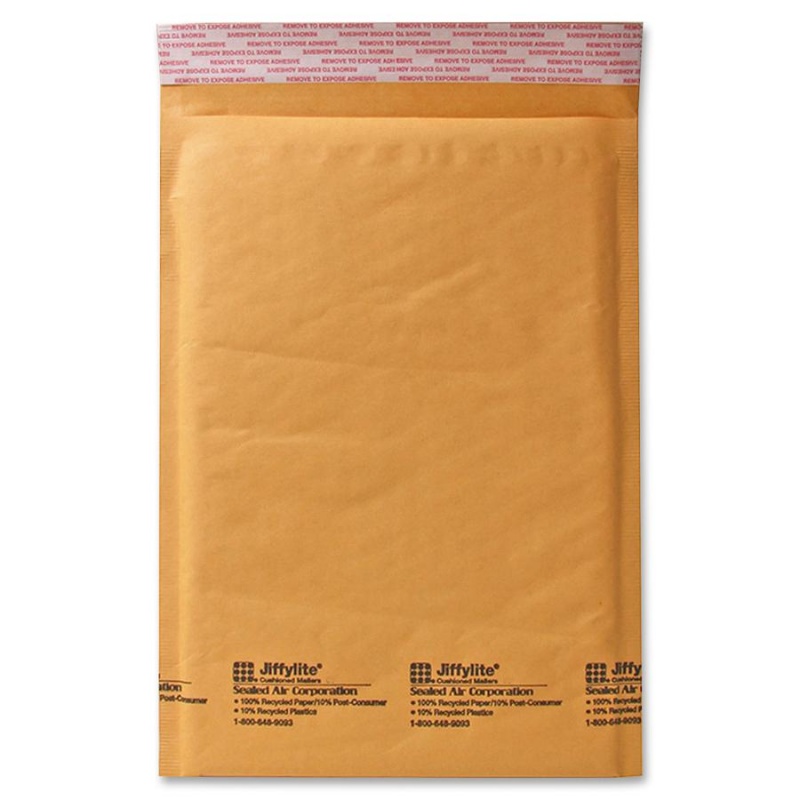 Sealed Air Jiffylite Cellular Cushioned Mailers - Bubble - #4 - 9 1/2" Width X 14 1/2" Length - Peel & Seal - Kraft - 25 / Carton - Kraft