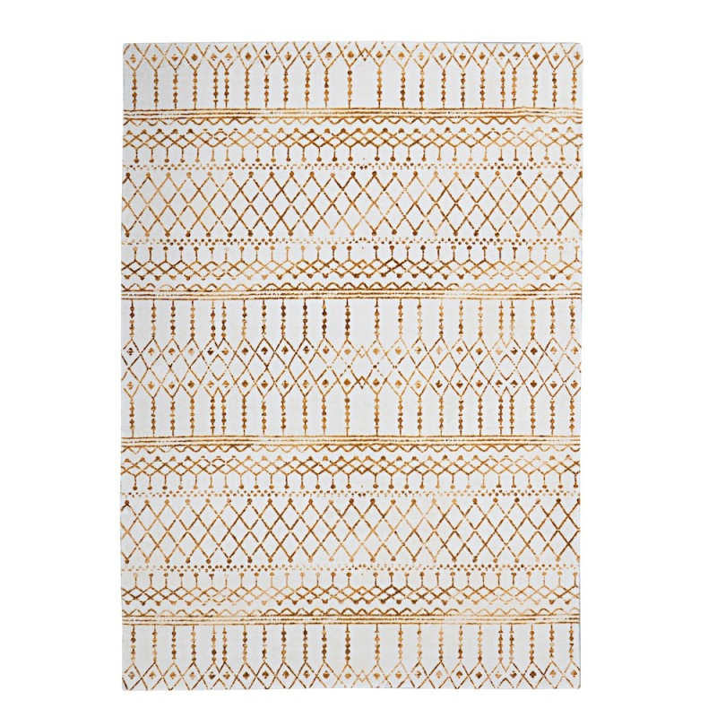 Motif Printed Faux Rabbit Minear Ivory Gold 3x5 Rug