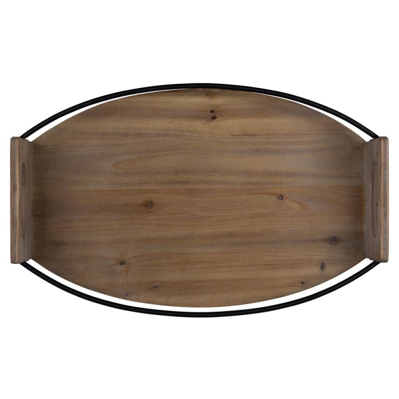 Stratton Home Decor Oval Wood And Metal Tray