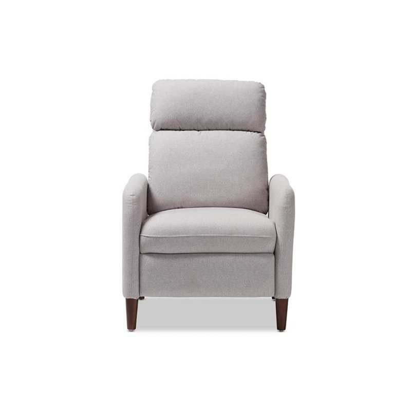 Casanova Mid-Century Modern Light Grey Fabric Upholstered Lounge Chair