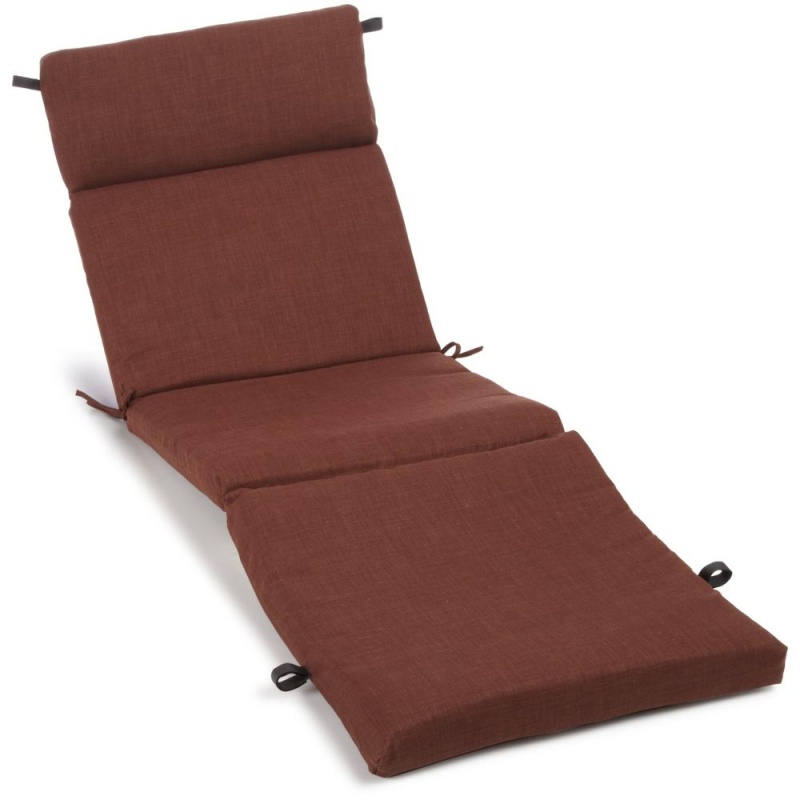 72-Inch By 24-Inch Solid Polyester Outdoor Chaise Lounge Cushion