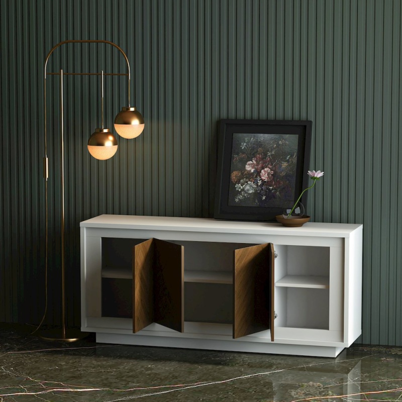 Paraggi Sideboard - White & Mahogany