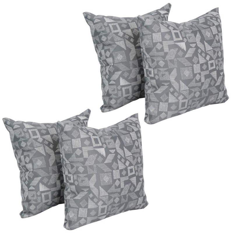 17-Inch Jacquard Throw Pillows With Inserts (Set of 4)