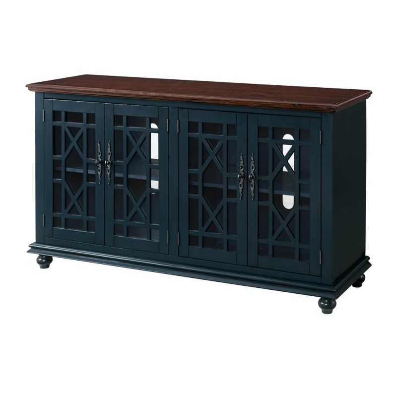 Martin Svensson Home Palisades Tv Stand, Catalina Blue With Coffee Top