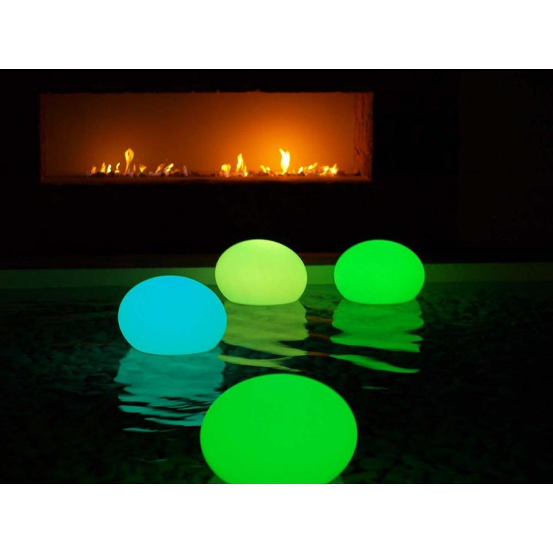 Moon Led Floating Oval Shape Lamp, Pe Plastic And Multicolor Change