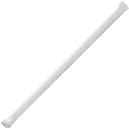 Genuine Joe Jumbo Translucent Straight Straws - 7.8" Length - 6000 / Carton - Clear