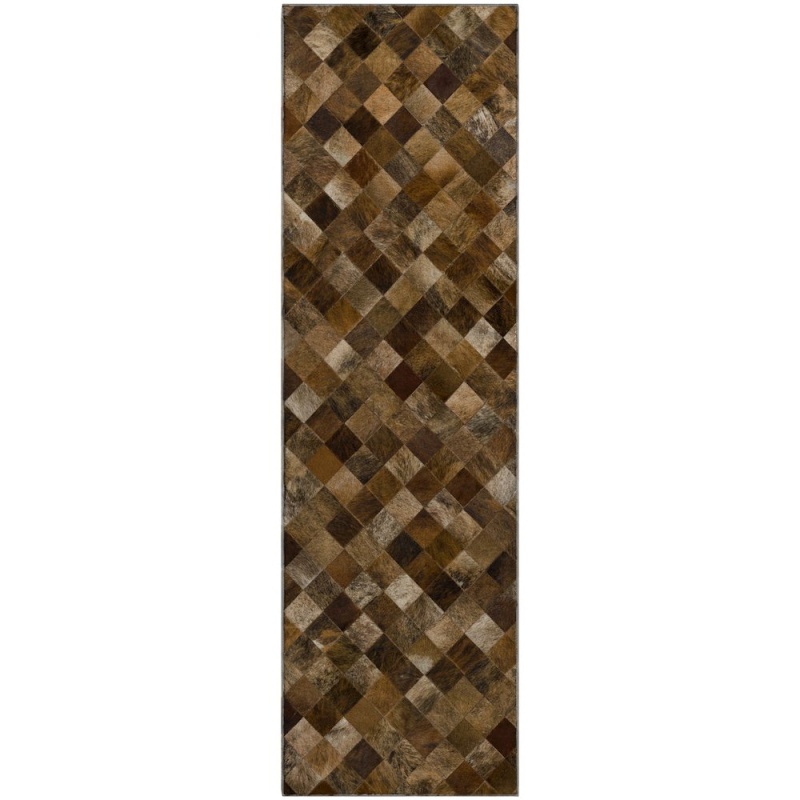 Luxury Washable Indoor/Outdoor Bozeman Brown Runner Rug