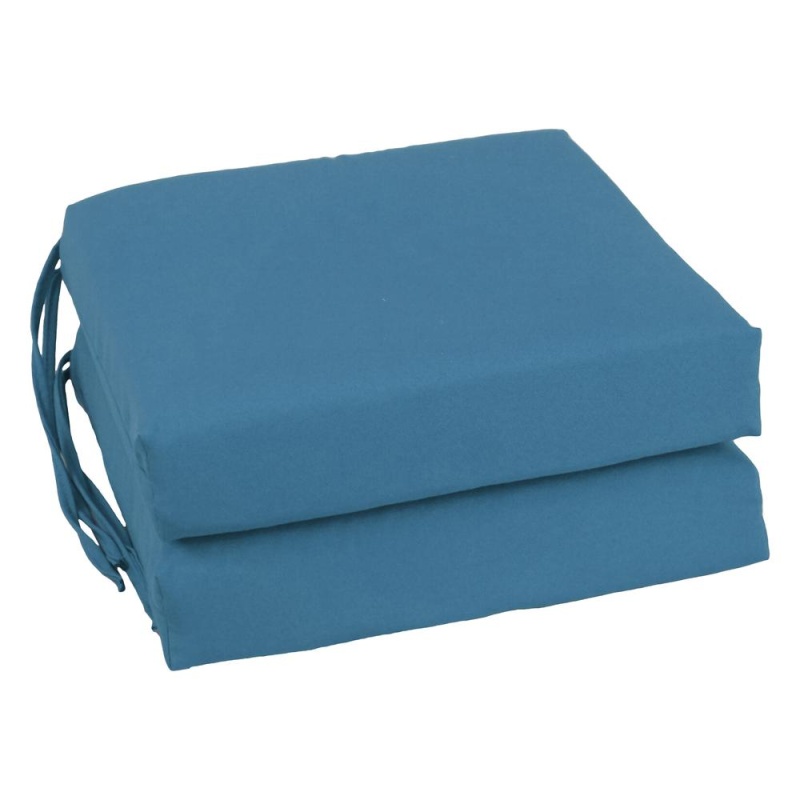 Blazing Needles Indoor 16" X 16" Twill Chair Cushion, Indigo