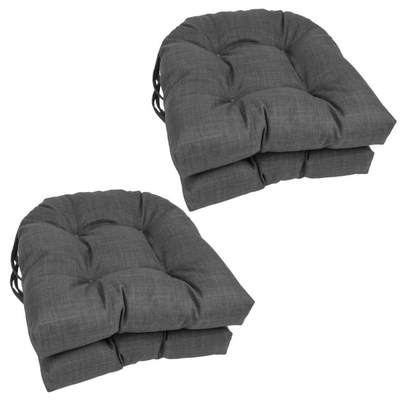 16-Inch Outdoor Spun Polyester U-Shaped Tufted Chair Cushions (Set Of 4)