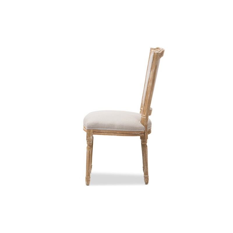Cadencia Cottage Weathered Oak Finish Wood Dining Side Chair