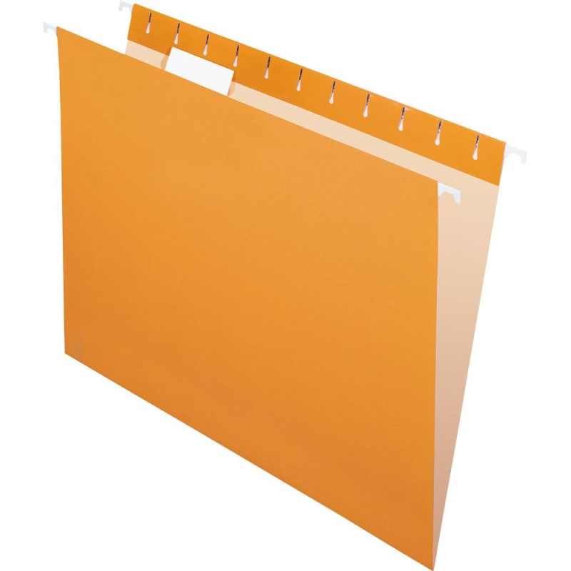 Pendaflex Essentials 1/5 Tab Cut Letter Recycled Hanging Folder - 8 1/2" X 11" - Orange - 100% Recycled - 25 / Box