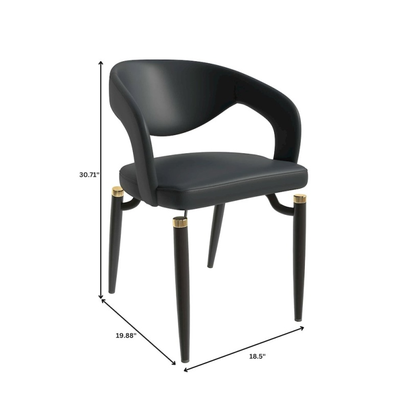 Entice Collection Modern Dining Chair Set of 2 in Charcoal Black