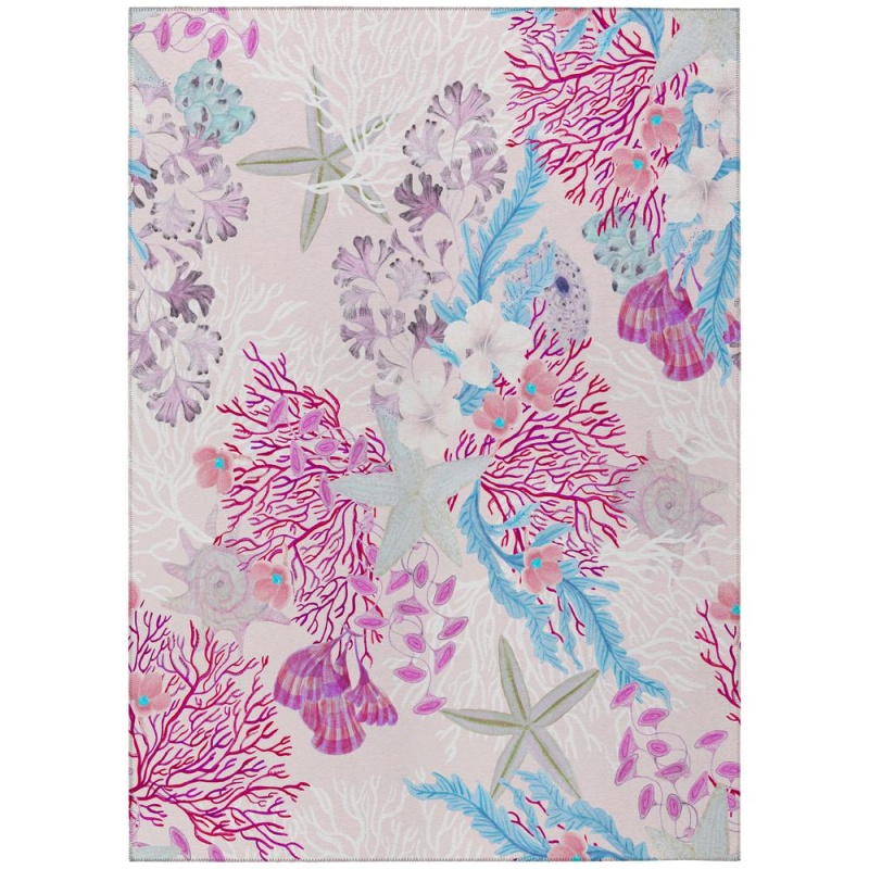 Indoor/Outdoor Surfside Raspberry Washable 10' x 14' Rug