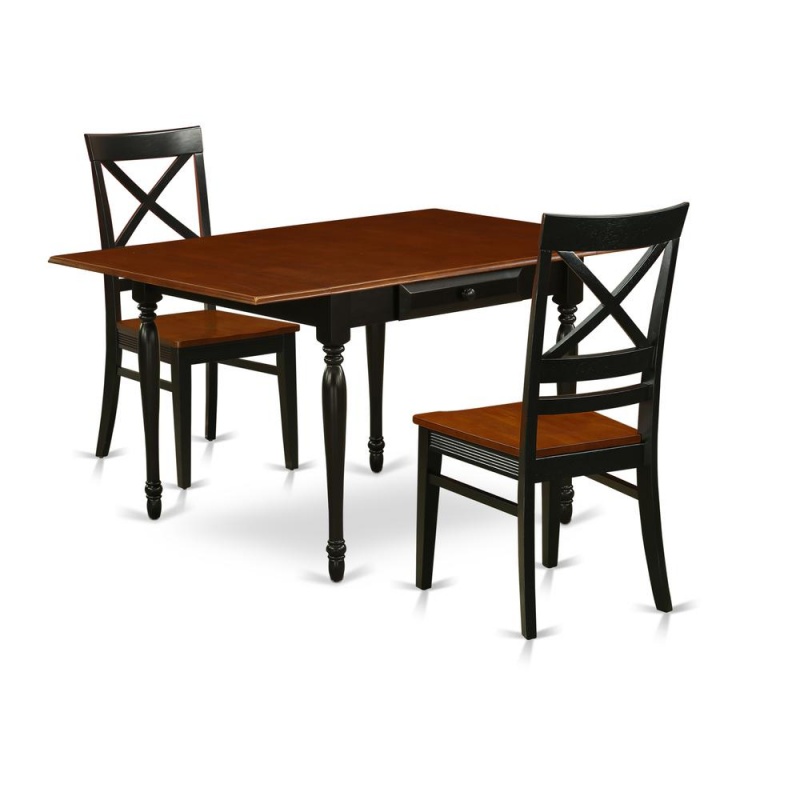 Dining Room Set Black & Cherry, Mzqu3-Bch-w