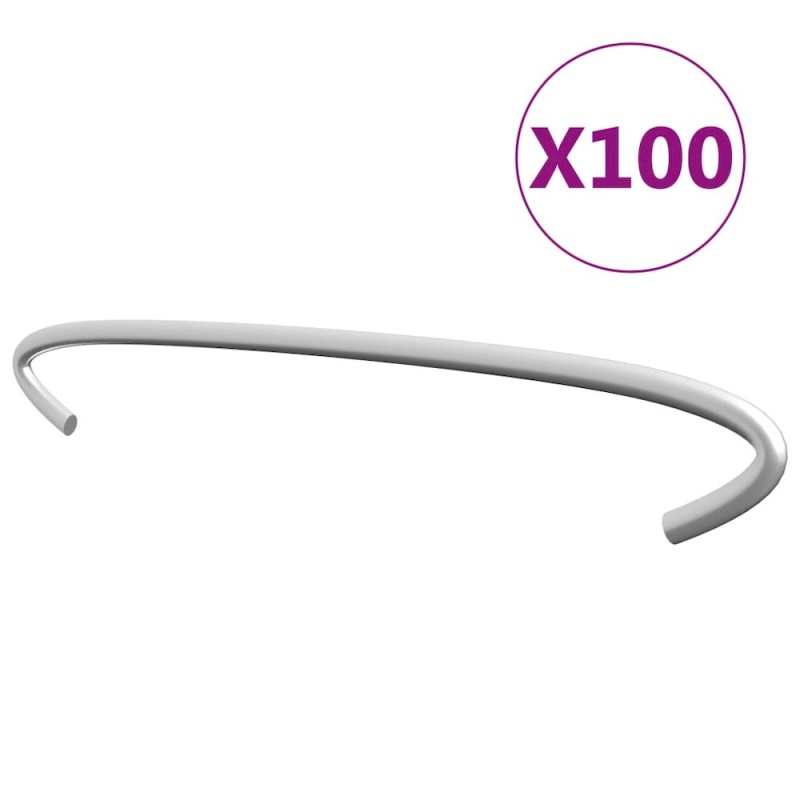 Vidaxl Gabion Hooks 100 Pcs Galvanized Steel 7.9"