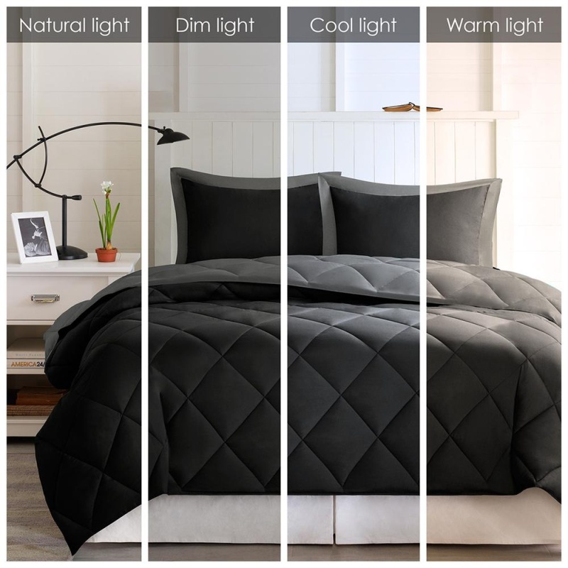 3M Scotchgard Diamond Quilting Reversible Down Alternative Comforter Set