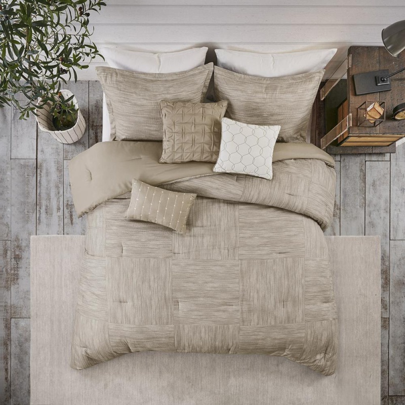 7 Piece Printed Seersucker Comforter Set