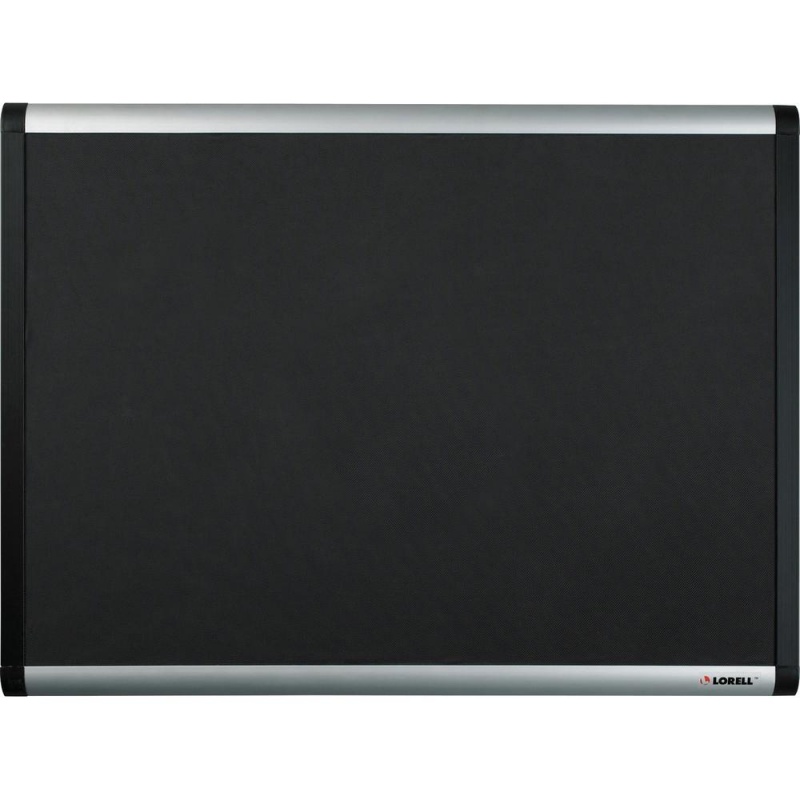 Lorell Black Mesh Fabric Covered Bulletin Boards - 36" Height X 48" Width - Fabric Surface - Black Anodized Aluminum Frame - 1 Each