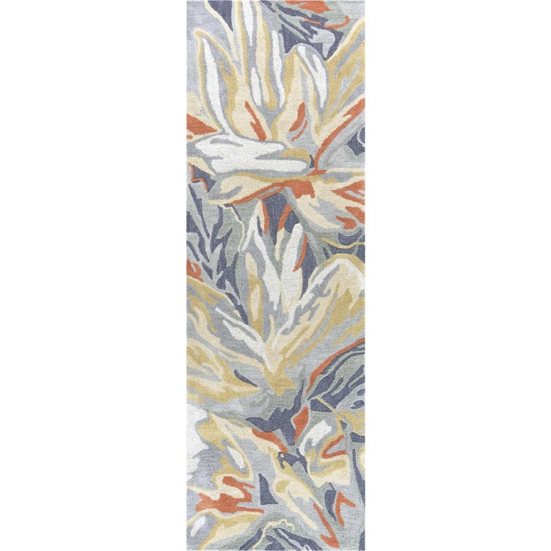Hand Tufted Cut & Loop Pile Wool/ Viscose Rug, 2'6" x 8'