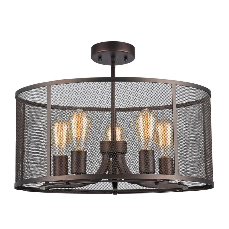 Chloe Lighting Lorry Industrial 5-Light Semi-Flush