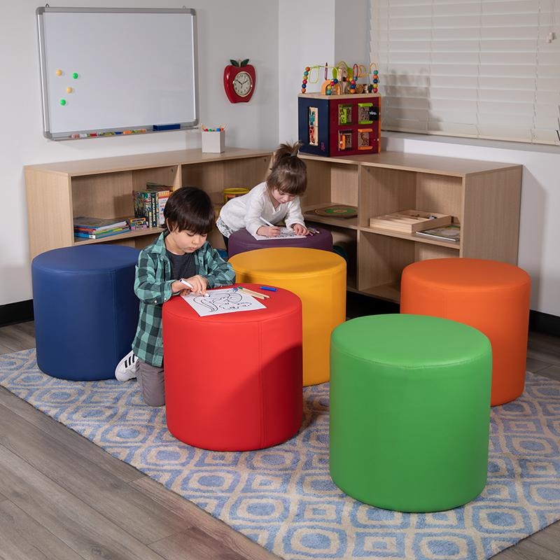 Soft Seating Collaborative Circle For Classrooms And Common Spaces - 18" Seat Height (Red)