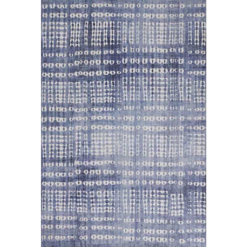 Contemporary Rectangle Area Rug, Blue, 7'6" x 9'6"