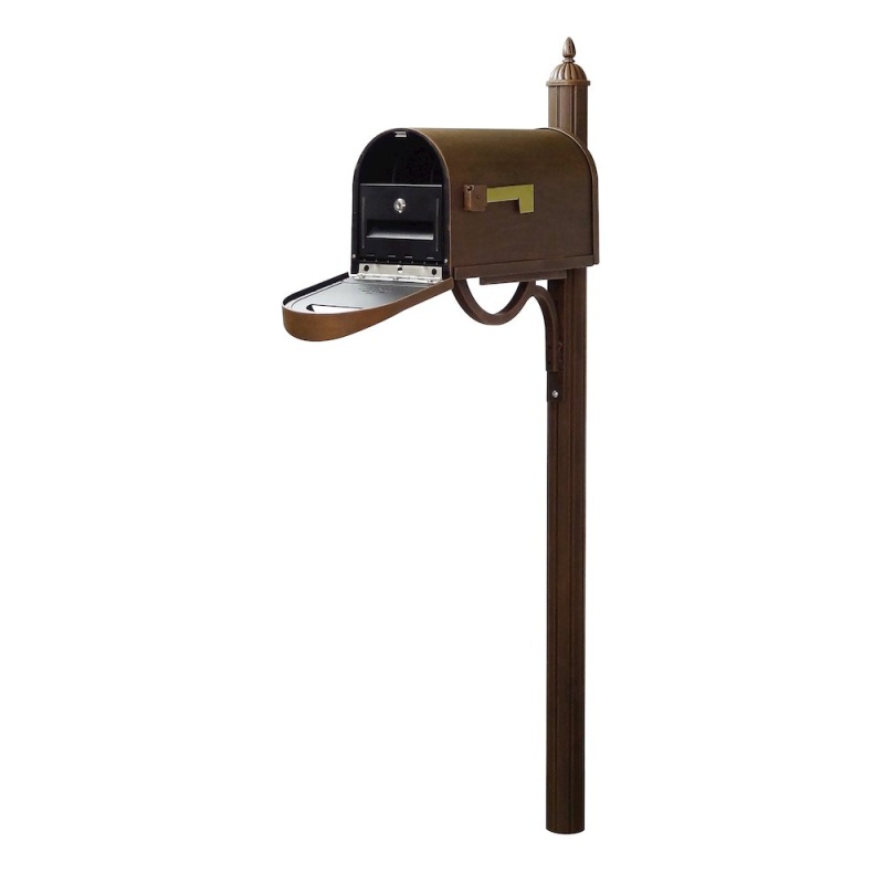 Classic Curbside Mailbox With Locking Insert And Richland Mailbox Post