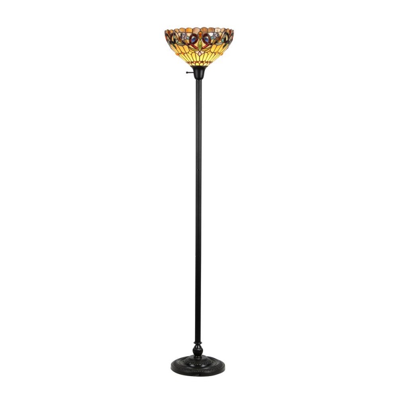 Serenity Tiffany-Style 1 Light Victorian Torchiere Floor Lamp 14" Shade
