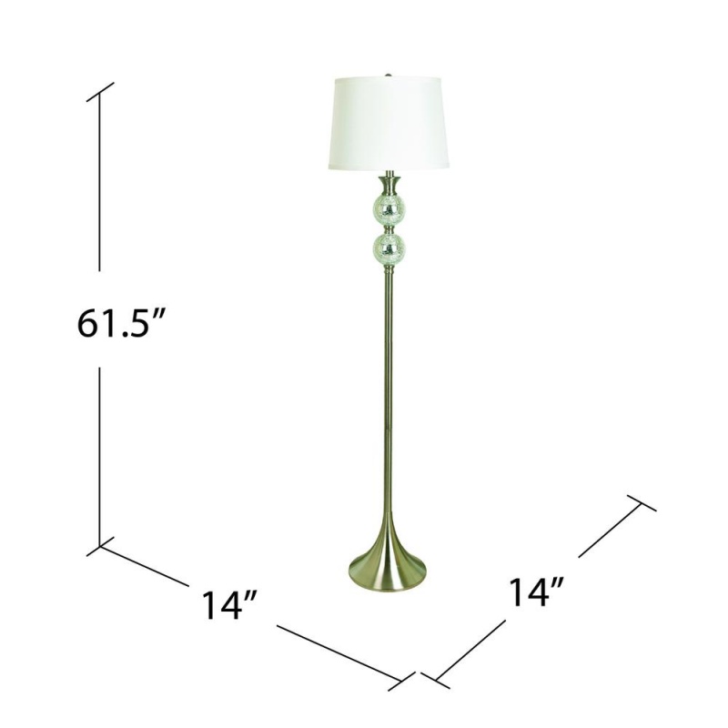 61.5"Th Metal+Glass Floor Lamp, 1 Pc 2.08'