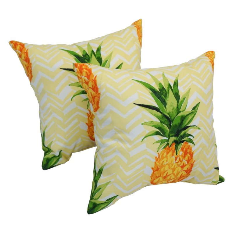 Spun Polyester 17-Inch Outdoor Throw Pillows (Set Of 2)