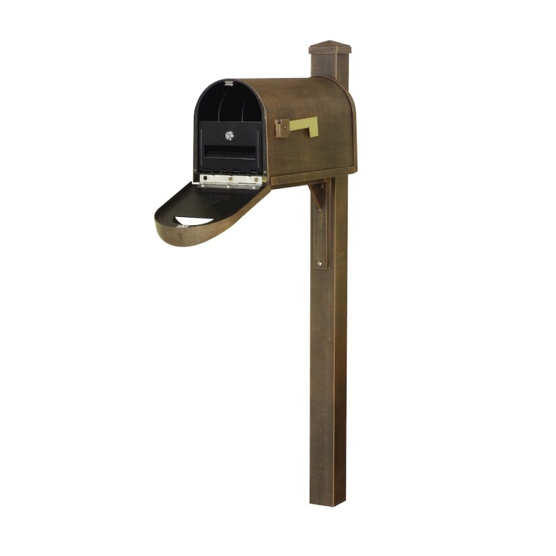 Curbside Mailbox Wtih Locking Insert And Wellington Direct Burial Mailbox Smooth