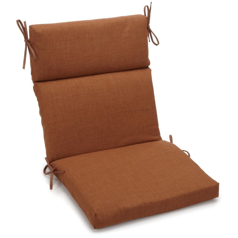 20-Inch By 42-Inch Spun Polyester Solid Outdoor Squared Seat/ Back Chair Cushion
