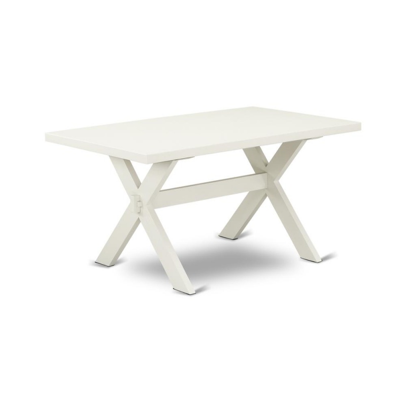 East West Furniture 7 Piece Small Dining Table Set 6 Parson Chairs 
