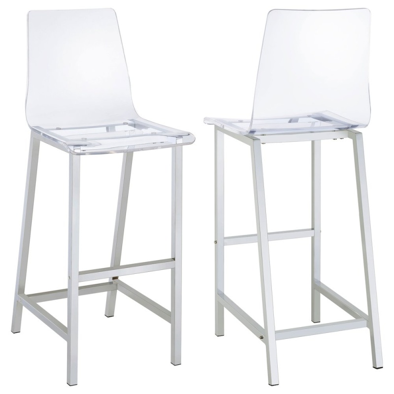 Juelia Clear Acrylic Bar Chair Chrome (Set Of 2)