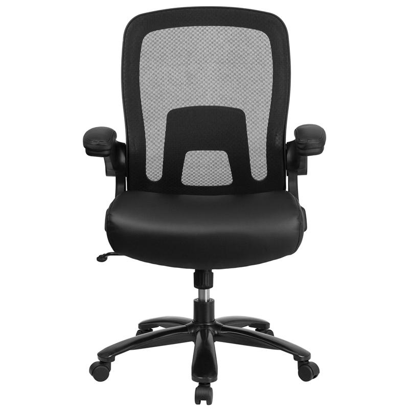 500 Lb. Rated Black Mesh/Executive Office Chair With Adjustable Lumbar