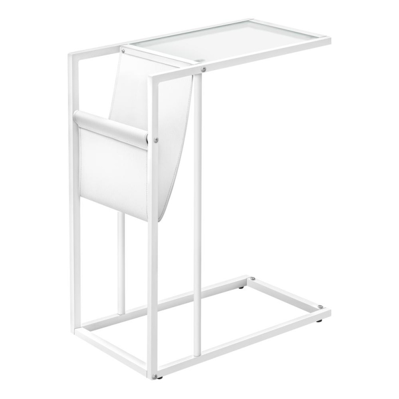 Accent Table, C-Shaped, End, Side, Snack, Magazine Storage, Living Room